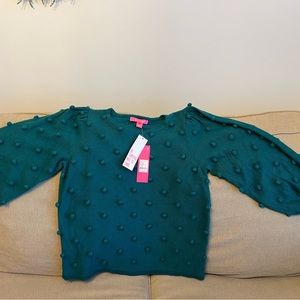 Lilly Pulitzer Kippa sweater, Spruce Green, NWT, size M
